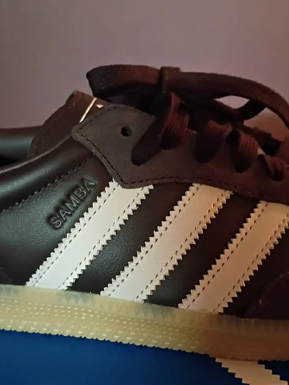 adidas Men’s Brown Leather Sneakers with White Stripes